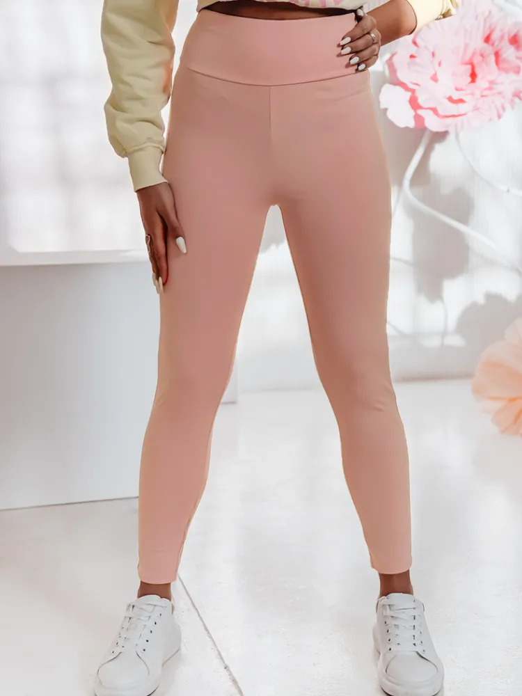 Spodnie Damskie>Dstreet Legginsy damskie z wysokim stanem SOFLEGG różowe UY2513