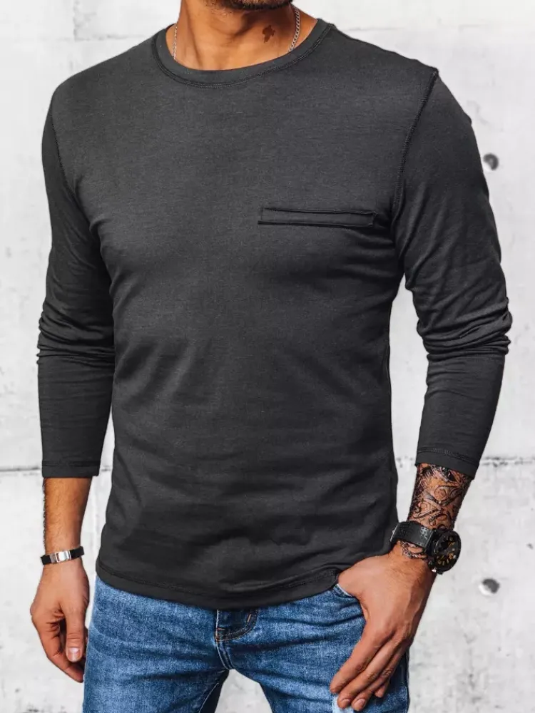 Koszulki Męskie>Dstreet Longsleeve męski ciemoszary LX0561