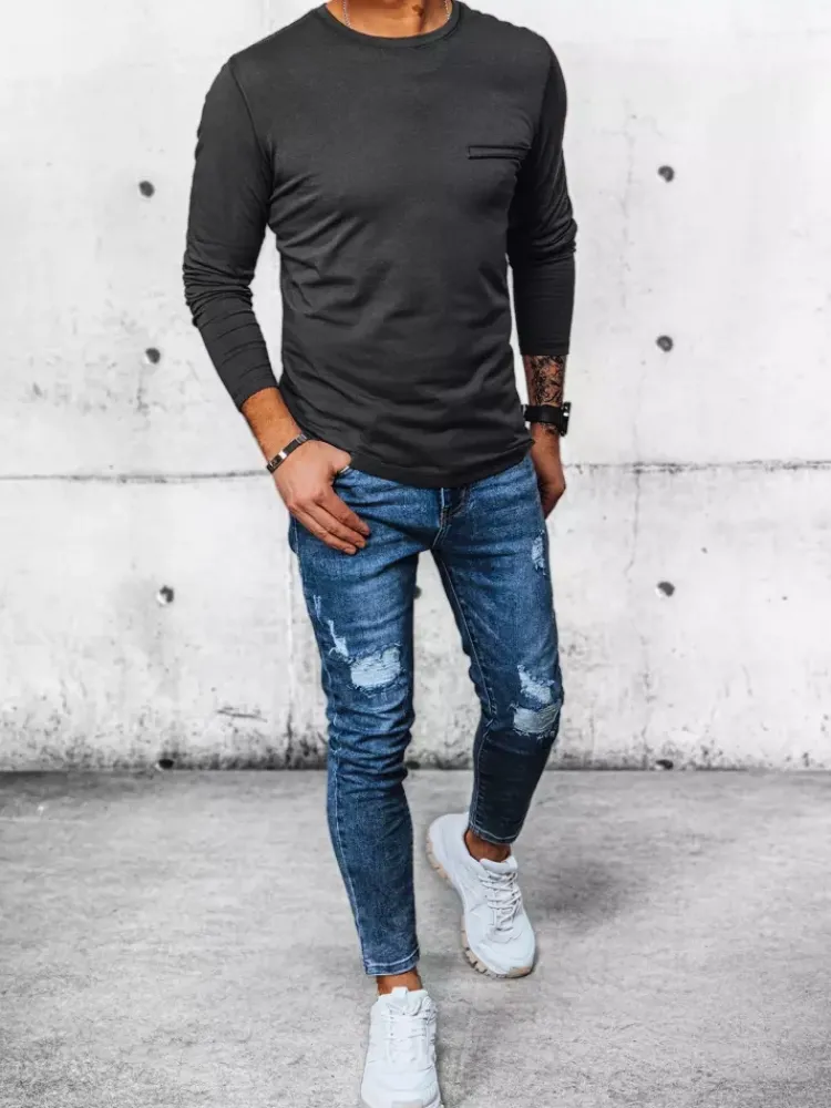 Koszulki Męskie>Dstreet Longsleeve męski ciemoszary LX0561