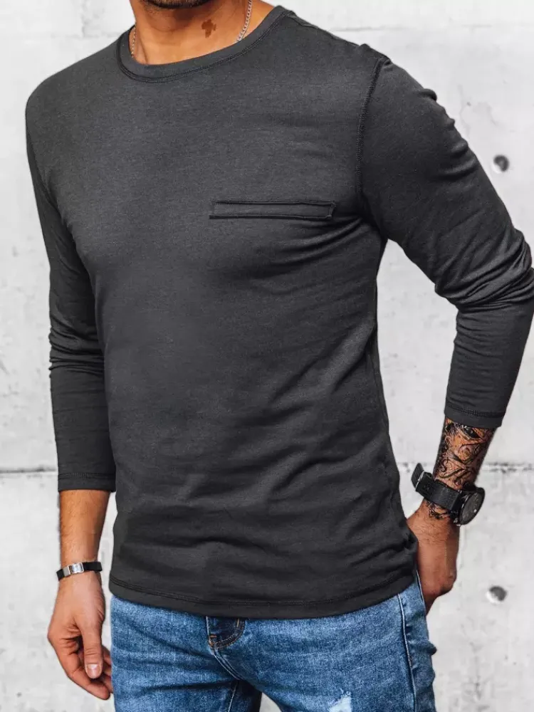 Koszulki Męskie>Dstreet Longsleeve męski ciemoszary LX0561