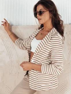 Marynarki Damskie>Dstreet Marynarka damska COLLIN ecru PY0091