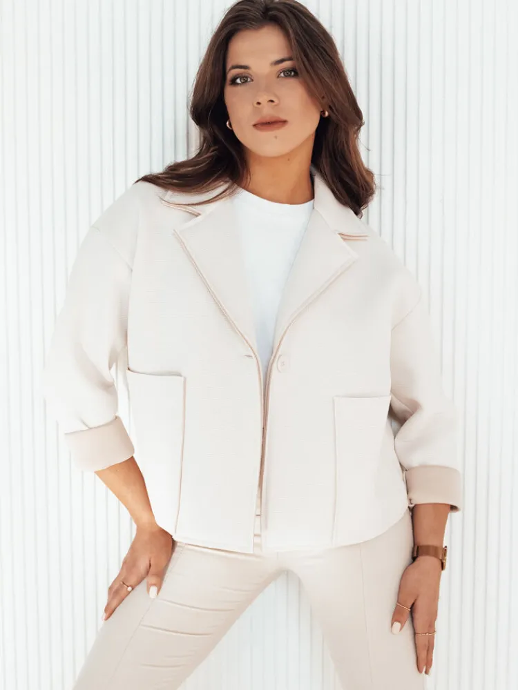 Marynarki Damskie>Dstreet Marynarka damska MILKEY beżowa TY4150