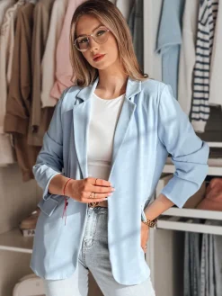 Marynarki Damskie|Wyjątkowe Okazje>Dstreet Marynarka damska one size oversize RESIDAL błękitna PY0121