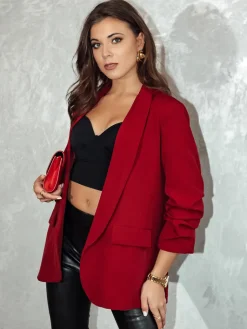 Marynarki Damskie|Wyjątkowe Okazje>Dstreet Marynarka damska one size ELEGANTIS czerwona PY0112