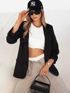 Marynarki Damskie|Wyjątkowe Okazje>Dstreet Marynarka damska OPTON czarna PY0096