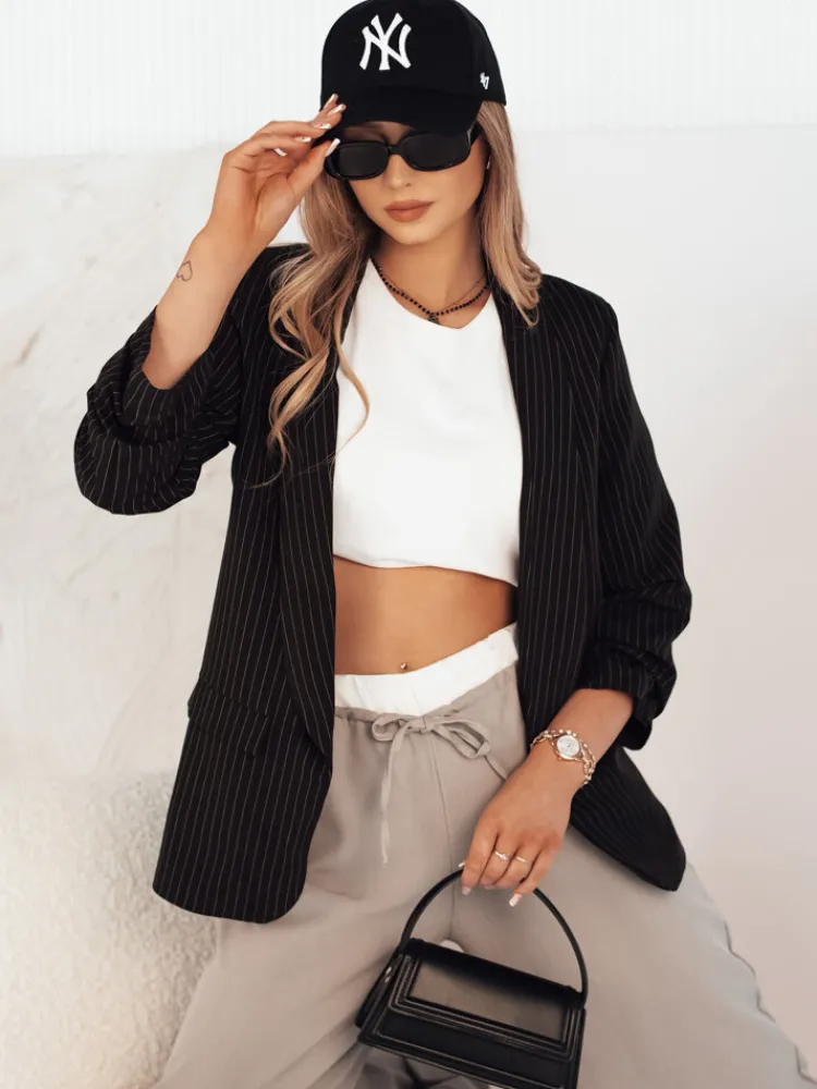 Marynarki Damskie|Wyjątkowe Okazje>Dstreet Marynarka damska OPTON czarna PY0096