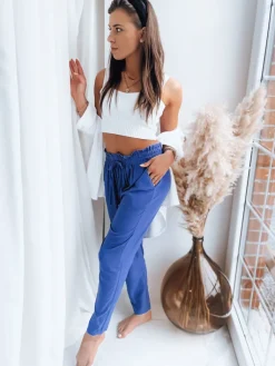 Spodnie Damskie>Dstreet Materiałowe spodnie damskie ADELIS chabrowe UY1537