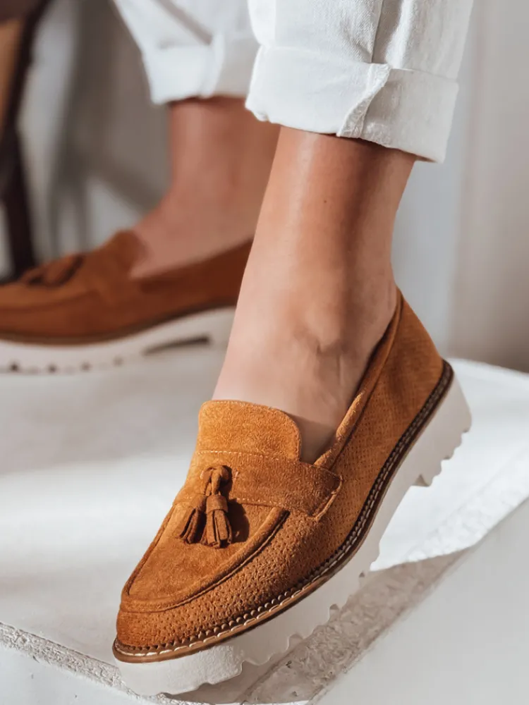 Mokasyny>Dstreet Mokasyny damskie ażurowe VANESSO kamelowe ZY0714