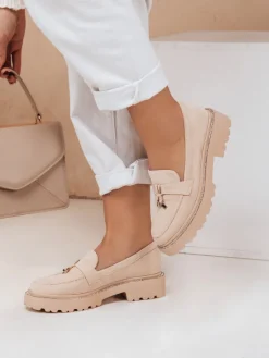 Mokasyny>Dstreet Mokasyny damskie LOAFELIA beżowe ZY0603