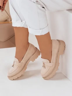 Mokasyny>Dstreet Mokasyny damskie LOAFELIA beżowe ZY0603