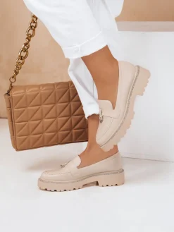 Mokasyny>Dstreet Mokasyny damskie LOAFELIA beżowe ZY0606