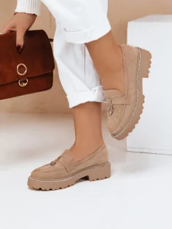 Mokasyny>Dstreet Mokasyny damskie LOAFELIA khaki ZY0604