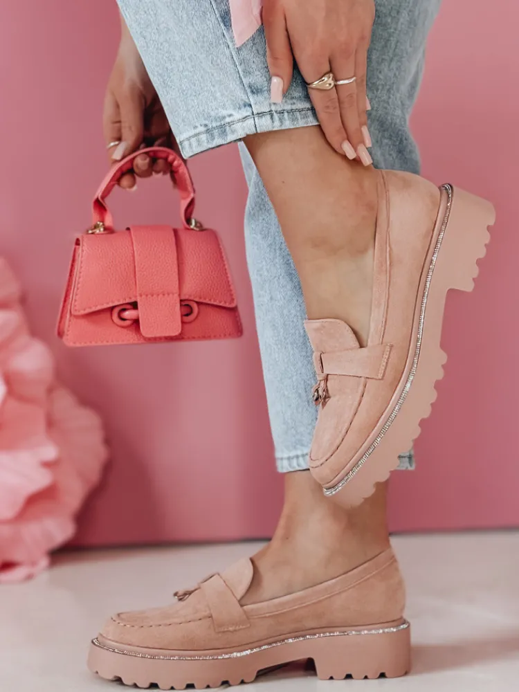 Mokasyny>Dstreet Mokasyny damskie LOAFELIA różowe ZY0601