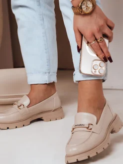 Mokasyny>Dstreet Mokasyny damskie MNIMNI beżowe ZY0659