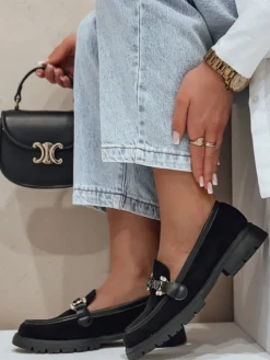 Mokasyny>Dstreet Mokasyny damskie na płaskiej podeszwie LOFINKA czarne ZY0798