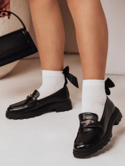 Mokasyny>Dstreet Mokasyny damskie na płaskiej podeszwie ELEGANCIO czarne ZY0708