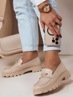 Mokasyny>Dstreet Mokasyny damskie na płaskiej podeszwie ELEGANCIO beżowe ZY0709