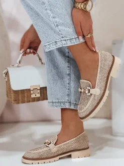 Mokasyny>Dstreet Mokasyny damskie na płaskiej podeszwie LOFINKA natura ZY0800