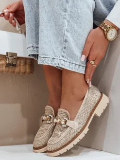 Mokasyny>Dstreet Mokasyny damskie na płaskiej podeszwie LOFINKA natura ZY0800