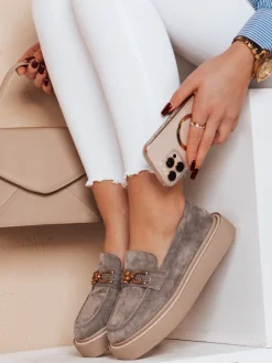 Mokasyny>Dstreet Mokasyny damskie na platformie LOFELIS szare ZY0689