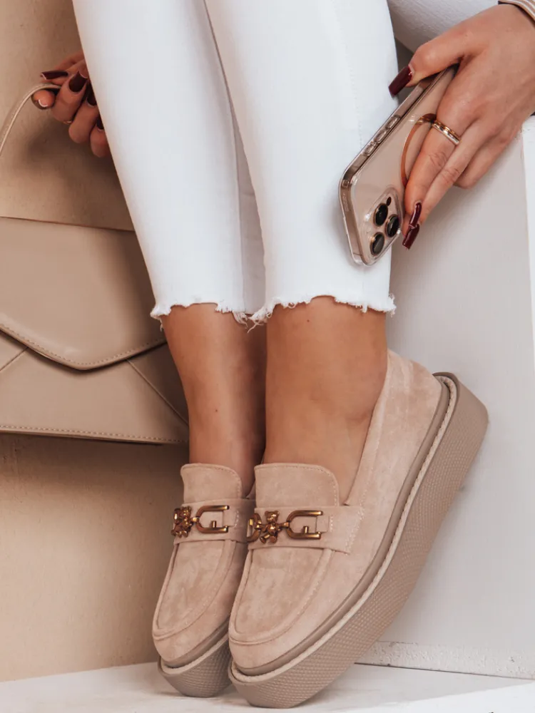 Mokasyny>Dstreet Mokasyny damskie na platformie LOFELIS beżowe ZY0692