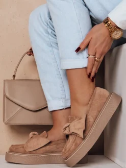 Mokasyny>Dstreet Mokasyny damskie na platformie LOFTIS khaki ZY0650