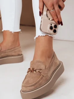 Mokasyny>Dstreet Mokasyny damskie na platformie LOFELIS khaki ZY0690