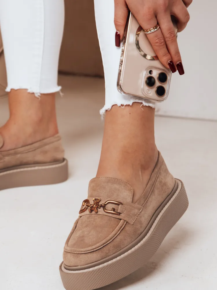 Mokasyny>Dstreet Mokasyny damskie na platformie LOFELIS khaki ZY0690