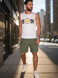 Koszulki Męskie>Dstreet Męska koszulka bez rękawów biała RX5651