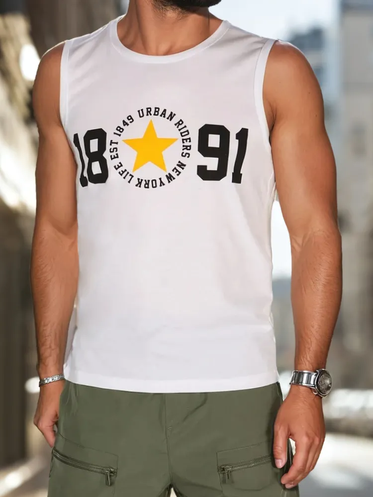 Koszulki Męskie>Dstreet Męska koszulka bez rękawów biała RX5651