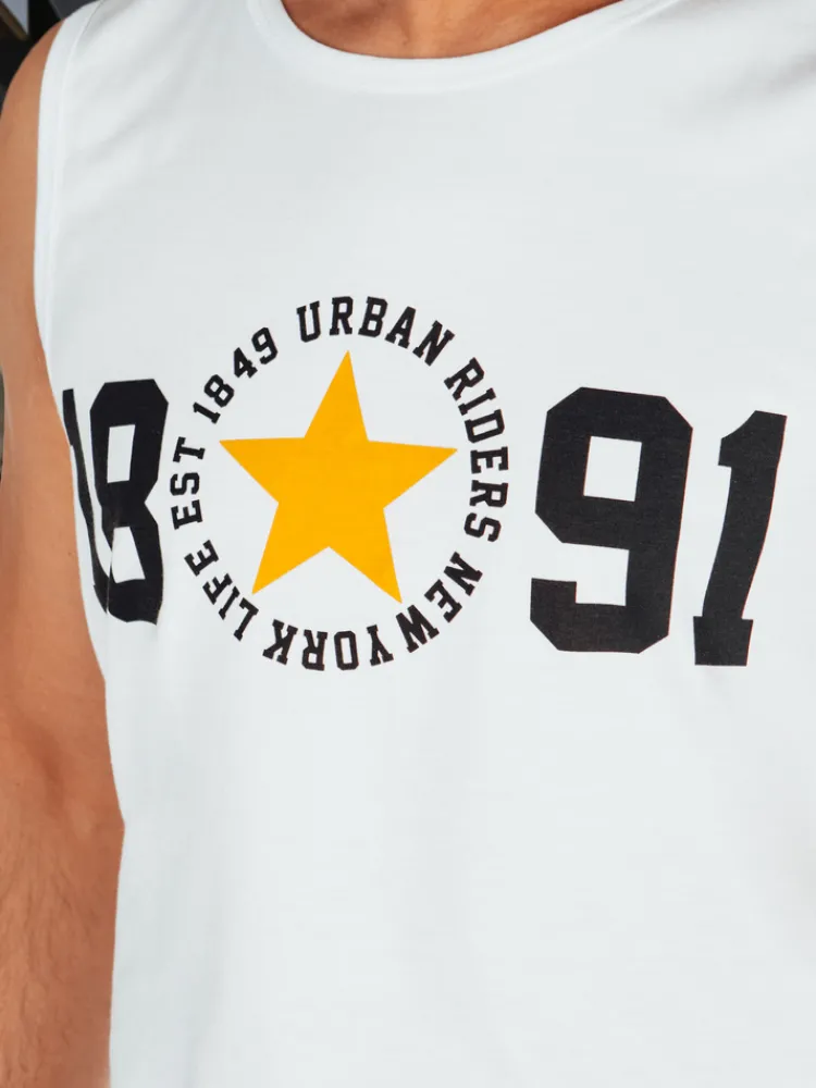 Koszulki Męskie>Dstreet Męska koszulka bez rękawów biała RX5651