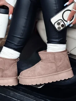 Botki>Dstreet Śniegowce damskie BRINETTO khaki ZY0568