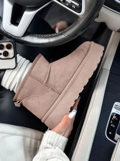 Botki>Dstreet Śniegowce damskie BRINETTO khaki ZY0568