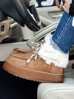 Botki>Dstreet Śniegowce damskie FURRMOD kamelowe ZY0550