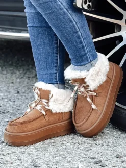 Botki>Dstreet Śniegowce damskie FURRMOD kamelowe ZY0550