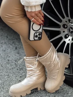 Botki>Dstreet Śniegowce damskie NORDYN beżowe ZY0537