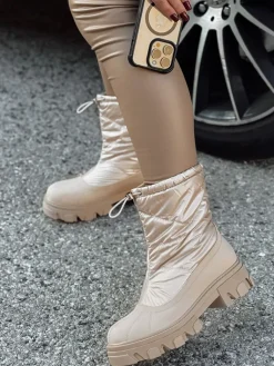 Botki>Dstreet Śniegowce damskie NORDYN beżowe ZY0537