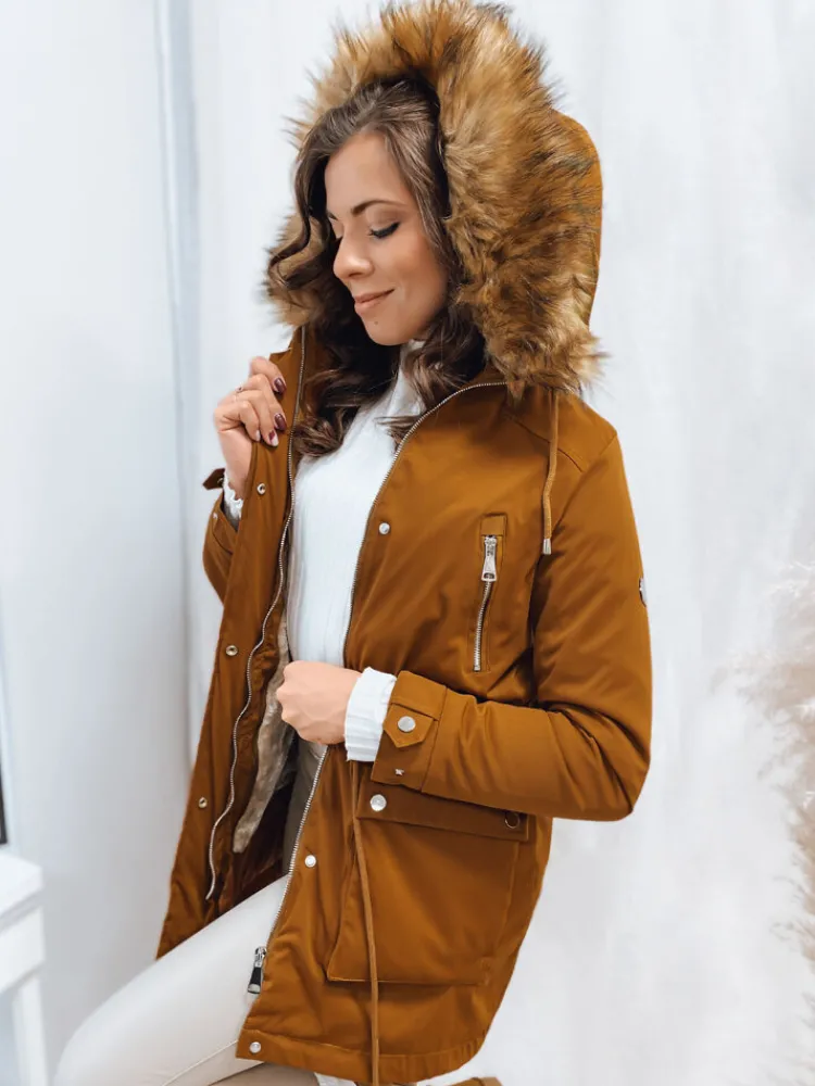 Kurtki Damskie>Dstreet Parka damska STELLA kamelowa TY3182