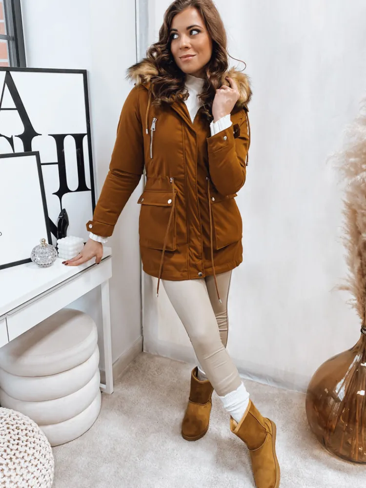 Kurtki Damskie>Dstreet Parka damska STELLA kamelowa TY3182