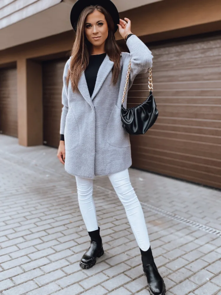 Płaszcze Damskie>Dstreet Płaszcz damski alpaka RITA II ciemnoszary NY0491