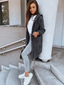 Płaszcze Damskie>Dstreet Płaszcz damski MELBY szary NY0479