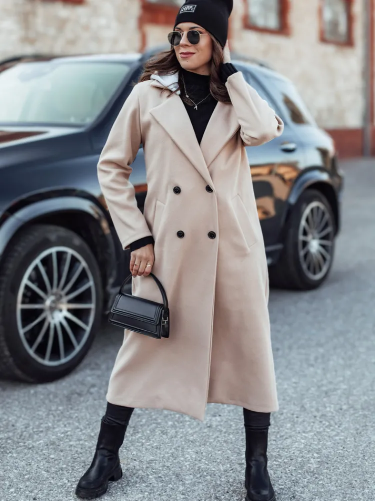 Płaszcze Damskie>Dstreet Płaszcz damski oversize MODVENTURE z kapturem beżowy NY0721