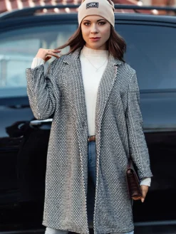 Płaszcze Damskie>Dstreet Płaszcz damski oversize TEDDSTYLE czarny NY0725