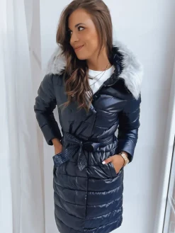 Płaszcze Damskie|Kurtki Damskie>Dstreet Płaszcz damski pikowany DORTANO granatowy TY3659