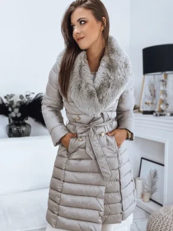 Płaszcze Damskie|Kamizelki Damskie>Dstreet Płaszcz damski pikowany kamizelka 3w1 MADAME beżowa TY3153