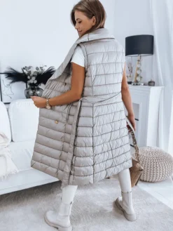 Płaszcze Damskie|Kamizelki Damskie>Dstreet Płaszcz damski pikowany kamizelka 3w1 MADAME beżowa TY3153