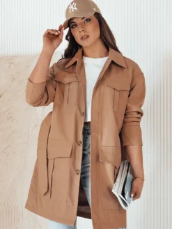 Płaszcze Damskie>Dstreet Płaszcz damski przejściowy wiązany VERMONT kamelowy NY0580