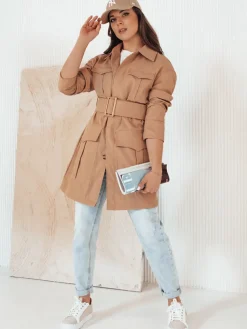 Płaszcze Damskie>Dstreet Płaszcz damski przejściowy wiązany VERMONT kamelowy NY0580