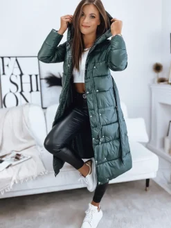 Płaszcze Damskie|Kurtki Damskie>Dstreet Płaszcz damski SABINA ciemnozielony TY3165