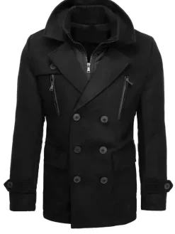 Płaszcze Męskie>Dstreet Płaszcz męski czarny CX0439